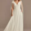 Lace Illusion Back Chiffon Wedding Dress 2 Lace Illusion Back Chiffon Wedding Dress -Blissful Brides Shop WG4011DB SOFTWHITE DBSTU PROD12 V2 042