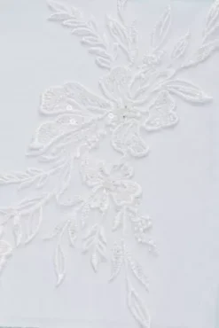 Sheer Boned Bodice Spaghetti Strap Wedding Dress -Blissful Brides Shop WG4036 WHITE DBSTU SWATCH PROD2 002