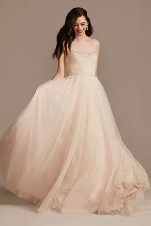 Pleated Bodice Tulle Strapless Plus Wedding Dress 5 Pleated Bodice Tulle Strapless Plus Wedding Dress - Image 3