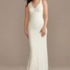 Scalloped Stretch Lace Halter Plus Wedding Dress