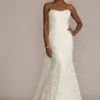 Spaghetti Strap Allover Lace Sheath Wedding Gown -Blissful Brides Shop WG4063 SOFTWHITE DBSTU PROD1 004