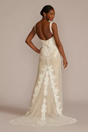 Illusion Plunge Lattice Skirt Wedding Gown 4 Illusion Plunge Lattice Skirt Wedding Gown - Image 2