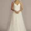 Basque Waist Lace Bodice Wedding Dress -Blissful Brides Shop WG4069 IVORY DBSTU PROD3 003