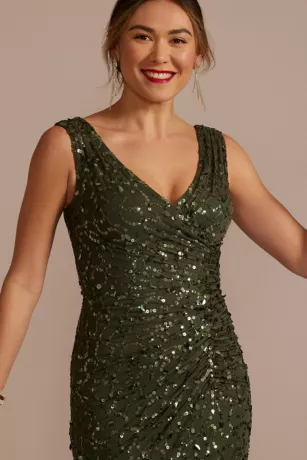 Sequin V-Neck Tank Sheath Dress With Slit 5 Sequin V-Neck Tank Sheath Dress With Slit - Image 3