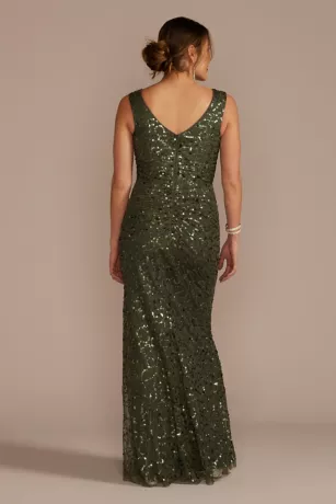 Sequin V-Neck Tank Sheath Dress With Slit 4 Sequin V-Neck Tank Sheath Dress With Slit - Image 2