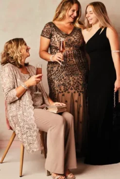 Bead And Sequin Embellished Mesh Overlay Gown -Blissful Brides Shop WGIN18924 PDP Crop SEP28 1920x2880