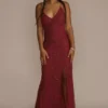 Patterned Beaded And Sequined Sheath With Slit -Blissful Brides Shop WGIN29T RED PRM PROD11 030