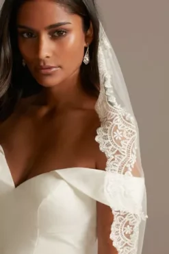 Cathedral Veil With Sequined Lace Appliques -Blissful Brides Shop WPD20244 IVORY VLS OM PROD11 V2 150
