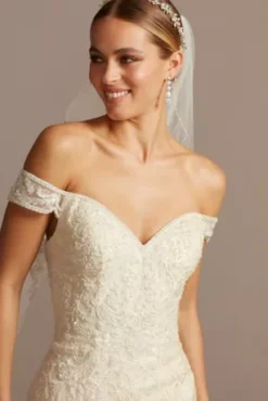 Beaded Lace Long Sleeve Off Shoulder Wedding Dress -Blissful Brides Shop XTCWG808 IVYSTONE OLEG PROD12 V2 066