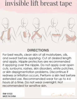 Adhesive Breast Tape -Blissful Brides Shop ca703420packaging back